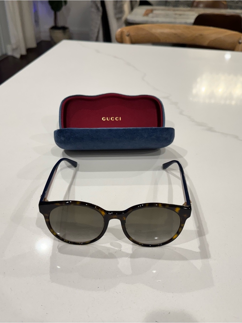 Authentic Gucci Tortoiseshell Round Women’s Sunglasses - Brown Lenses